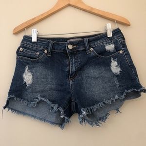blue jean shorts